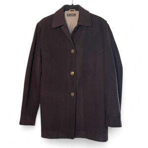 Vintage Ann Freedberg Wool Cashmere Blend Jacket Dark Brown Women's Size Small